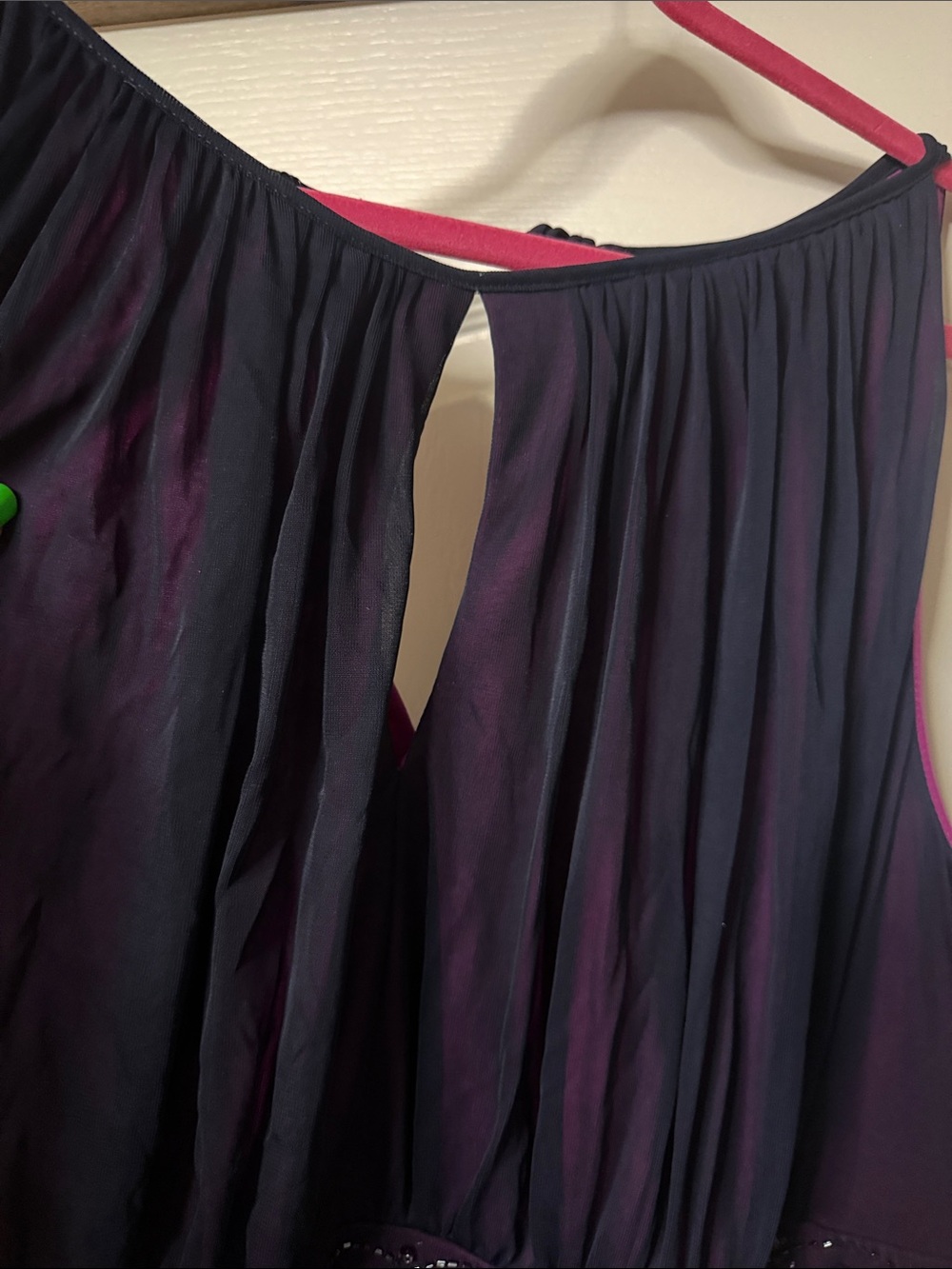 Dark Purple Sleeveless Beaded Waist Cocktail Dress - Picture 4 of 16